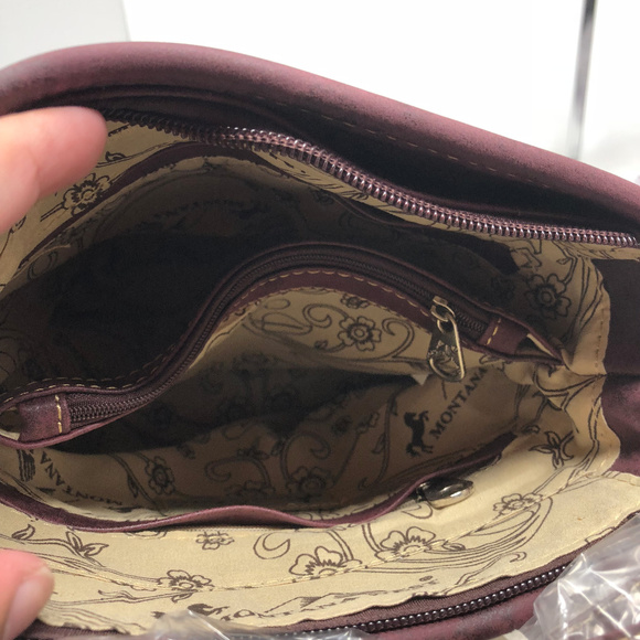 Montana West Concho Bucket Shape Crossbody Red - Picture 5 of 8